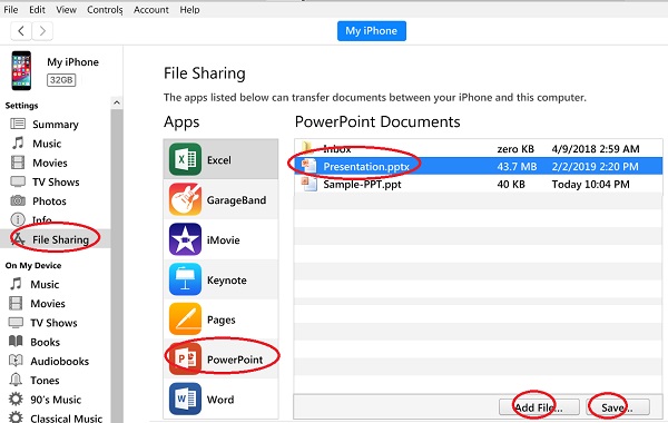 Manage iPhone PowerPoint Files with iTunes