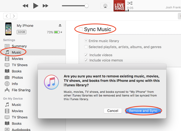 Replace (Sync) Music Files from iTunes to iPhone