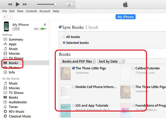 View iTunes Local Book Library
