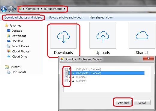 Download Photos and Videos with iCloud for Windows