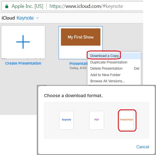 Download and Save Keynote Presentations in Microsoft PowerPoint Format