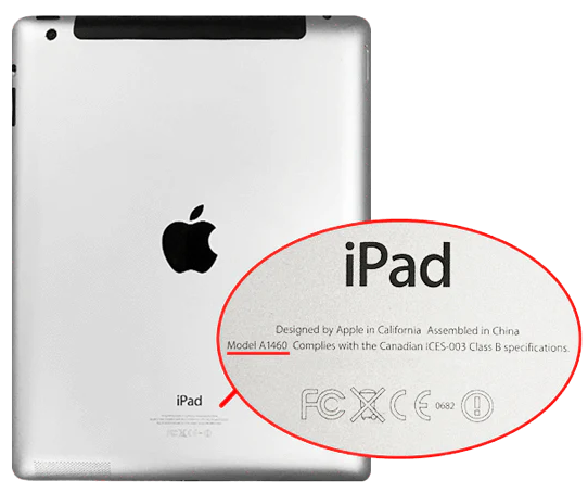 iPad Back Cover - Model Number