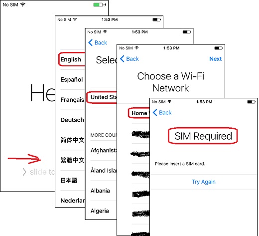 Activate iPhone - SIM Required Error