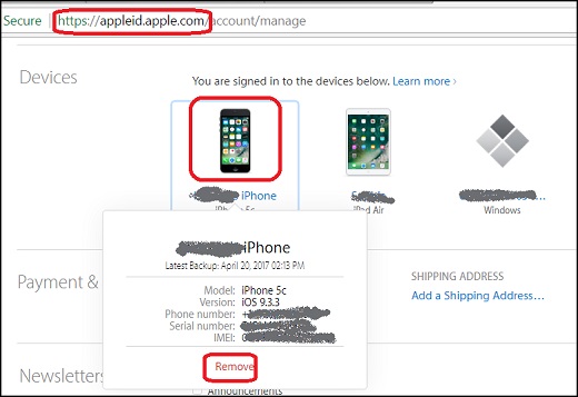 Manage Trusted Devices for Apple ID with Web Browser