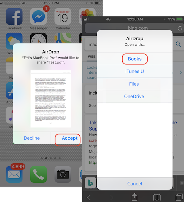 Receive AirDrop Photo/Video on iPhone