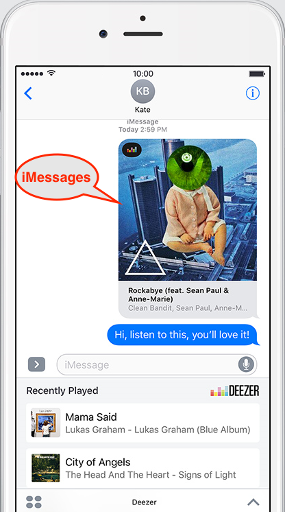 Share Music with iMessage Technology on iPhone
