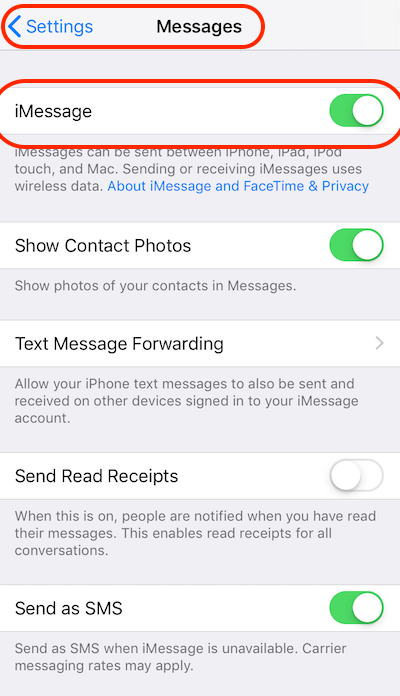 Turn On iMessage Function on iPhone