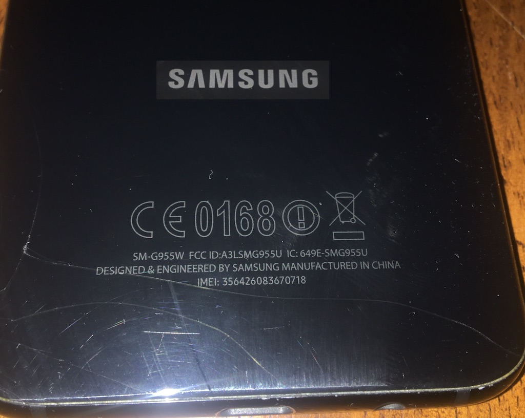 ID Label on Galaxy Back Cover