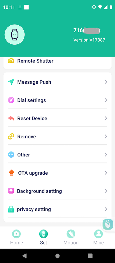 FitPro App - Dial Setting