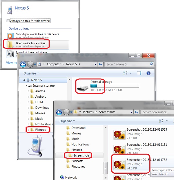 Transfer Screenshots from LG Phone to Windows