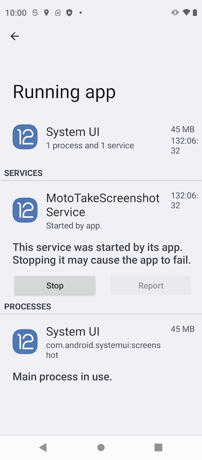 Background Services Created by Android System UI