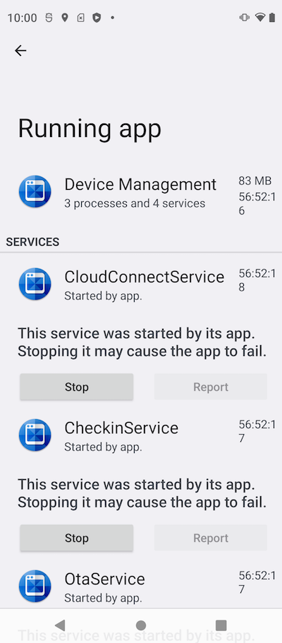 Background Services Created by Device Management