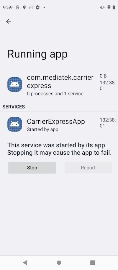 Background Services Created by MediaTek CarrierExpress