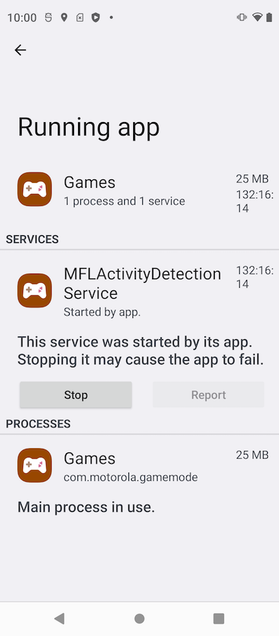 Background Services Created by Motorola Games