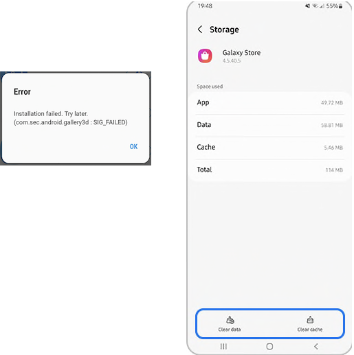 Galaxy Store Download Error and Solution