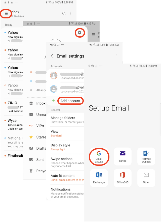 Samsung 'Email' - Add Multiple Accounts