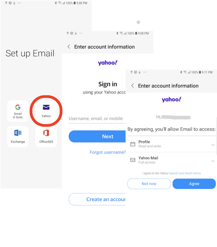 Samsung 'Email' - Setup First Account