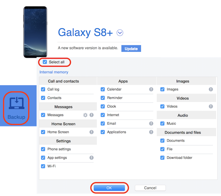 Smart Switch - Backup Phone Data